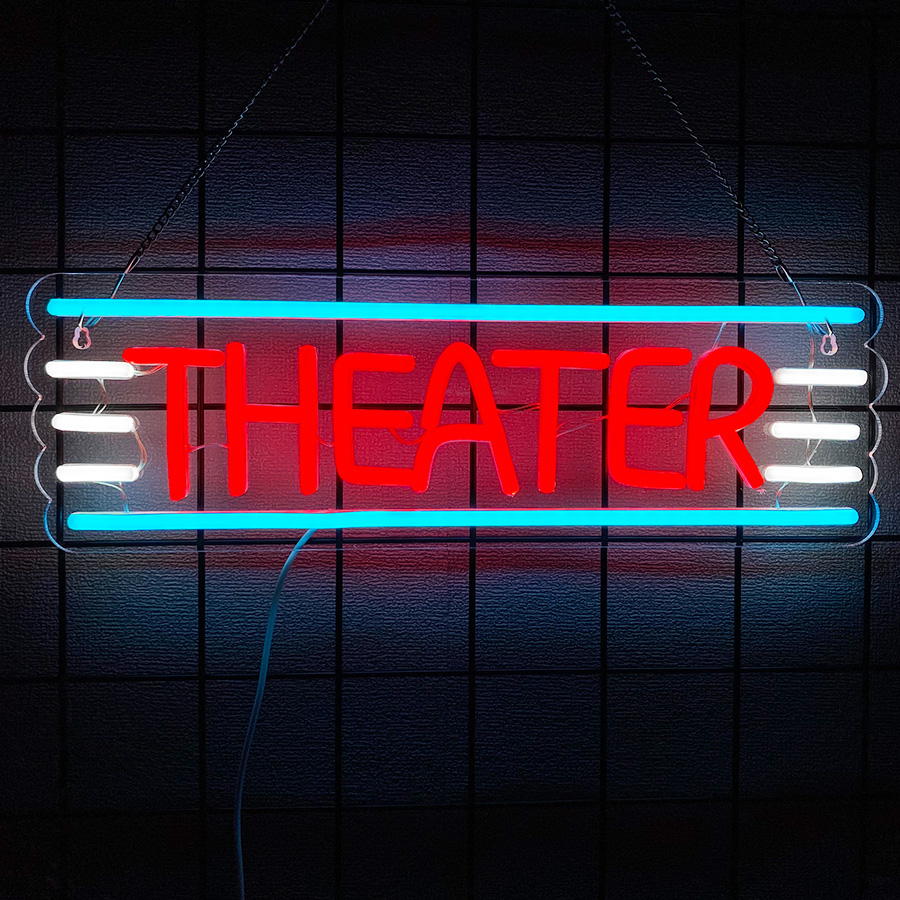 Home Bar And Theater - Theater Neon Sign For Wall Decor,Light