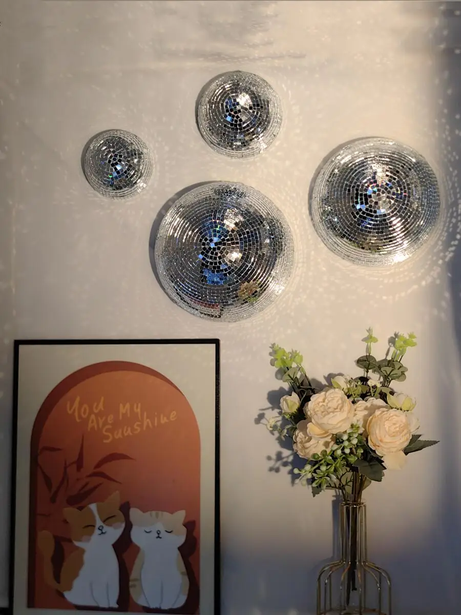 New Wall Disco Ball Mirrored D - Old Fashioned Glass 评论和价格