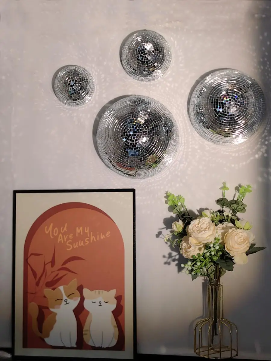 New Wall Disco Ball Mirrored D - Old Fashioned Glass 评论和价格