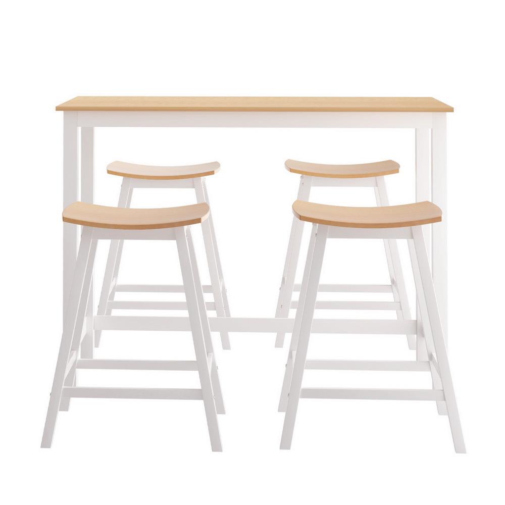 &Solid Wood Bar Table and Stoo - Home Bar Stools 评论和价格
