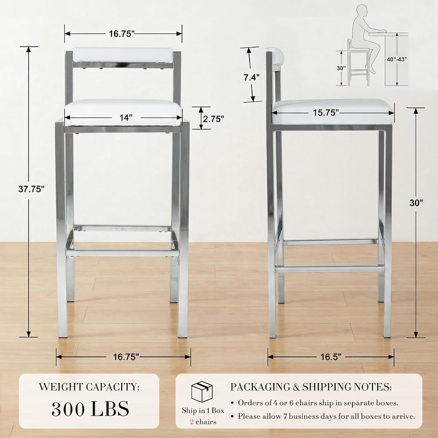 Bar Stools Set of 2, 30 Inch M - Home Bar Stools 评论和价格