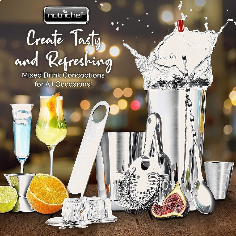 15-Piece Stainless Steel Cockt - Cocktail Recipe Book 评论和价格