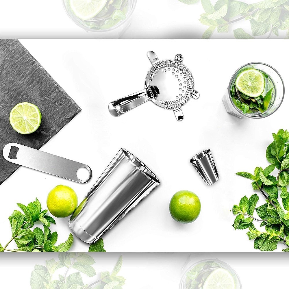 15-Piece Stainless Steel Cockt - Cocktail Recipe Book 评论和价格